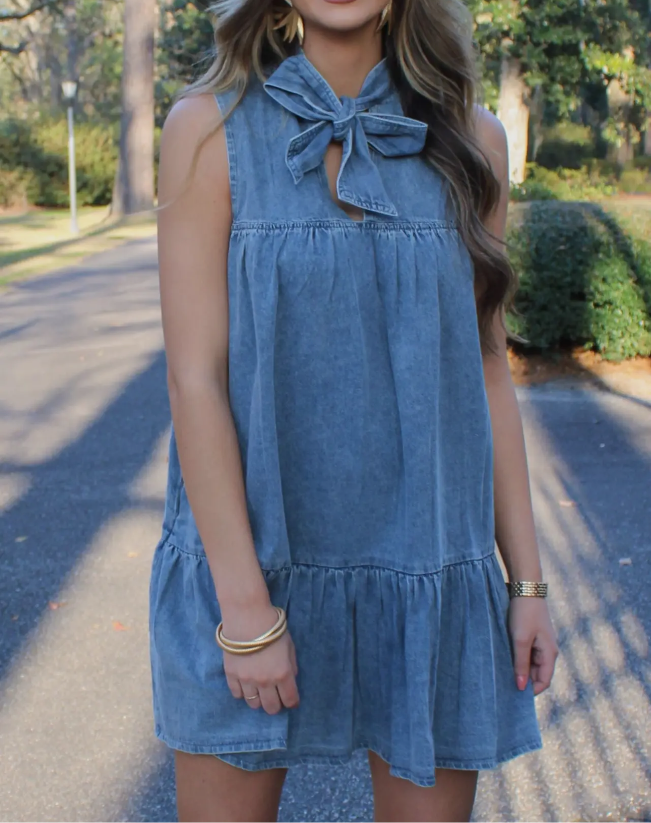 Ready for Kickoff Denim Dress