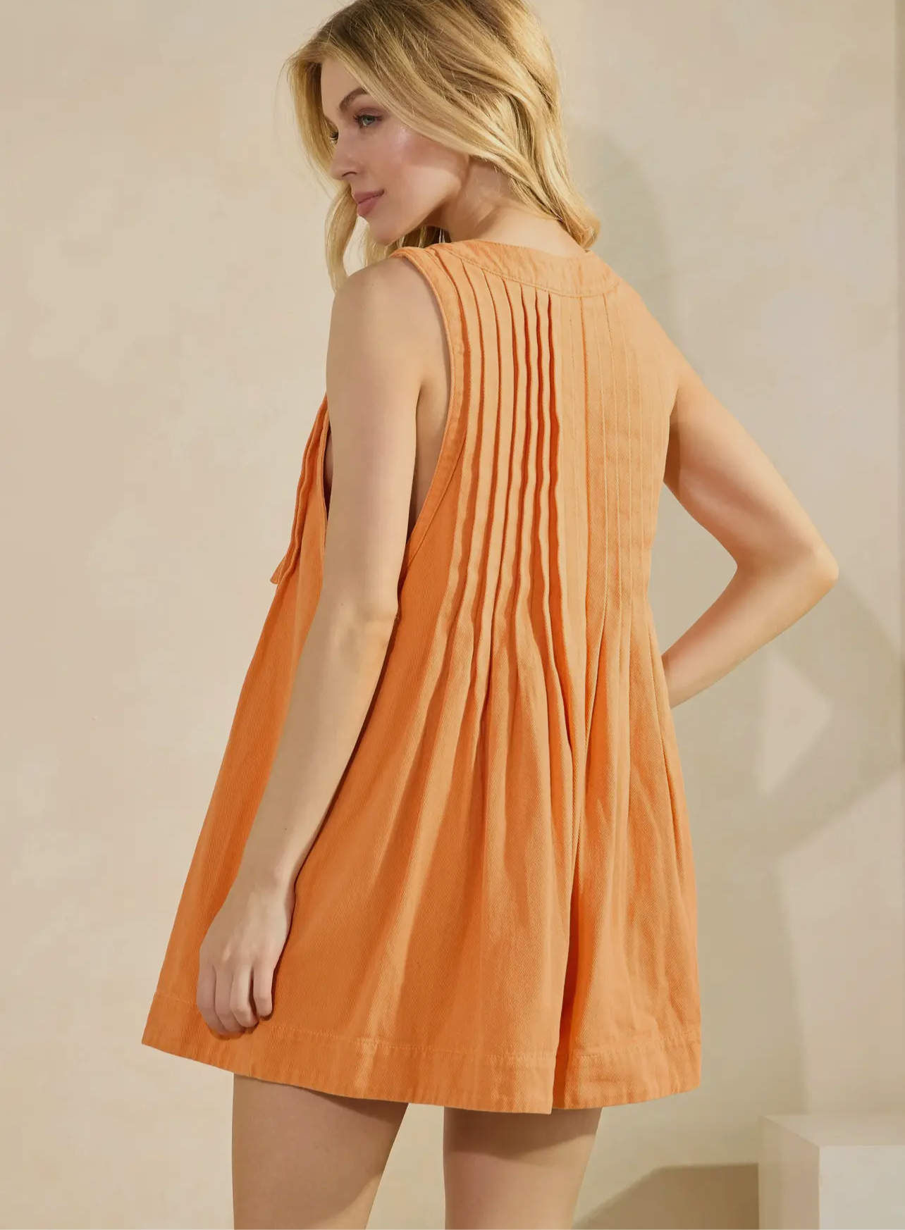 Orange Vibe Denim Romper
