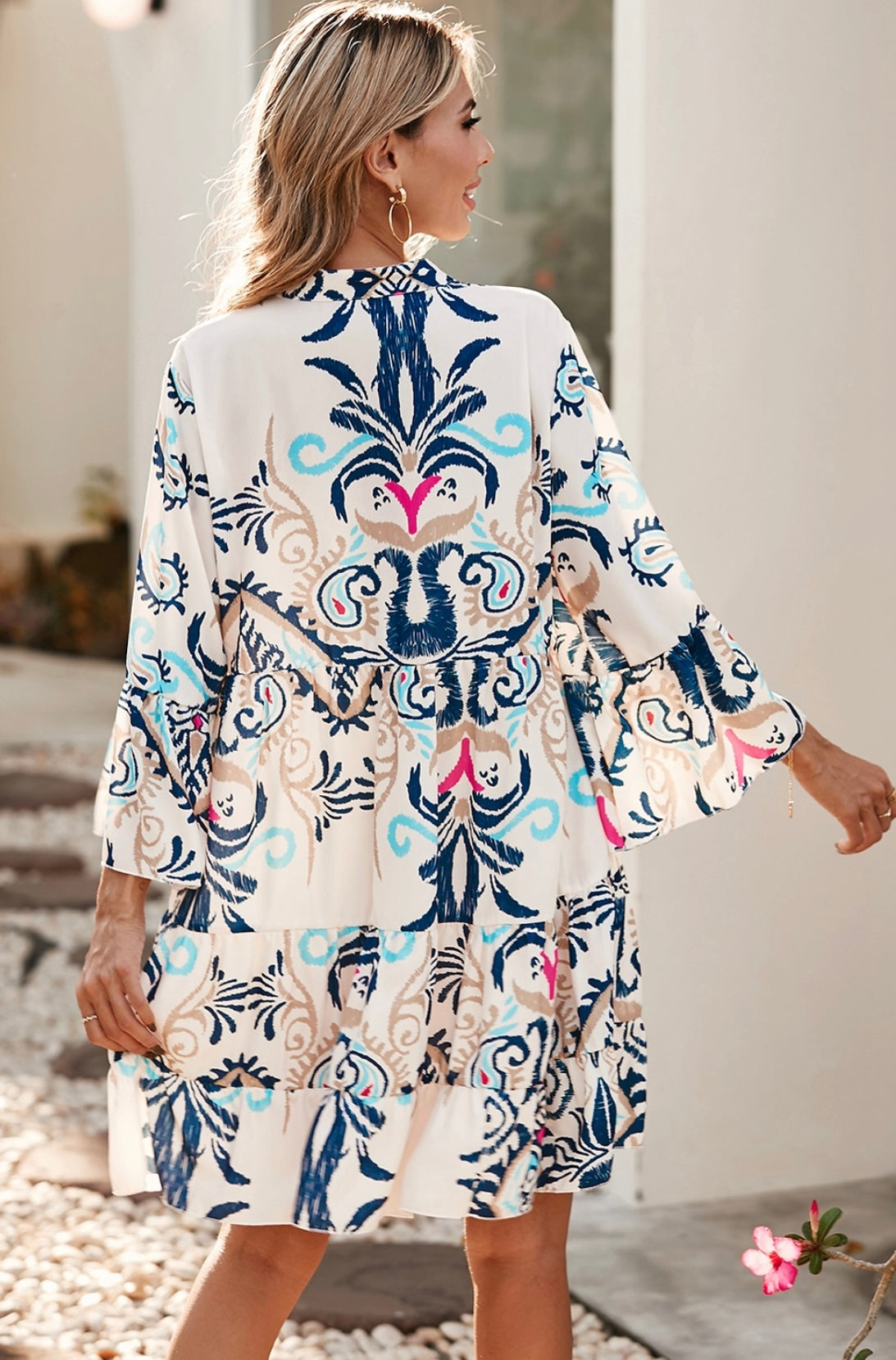 Little Tribal Button Mini Dress