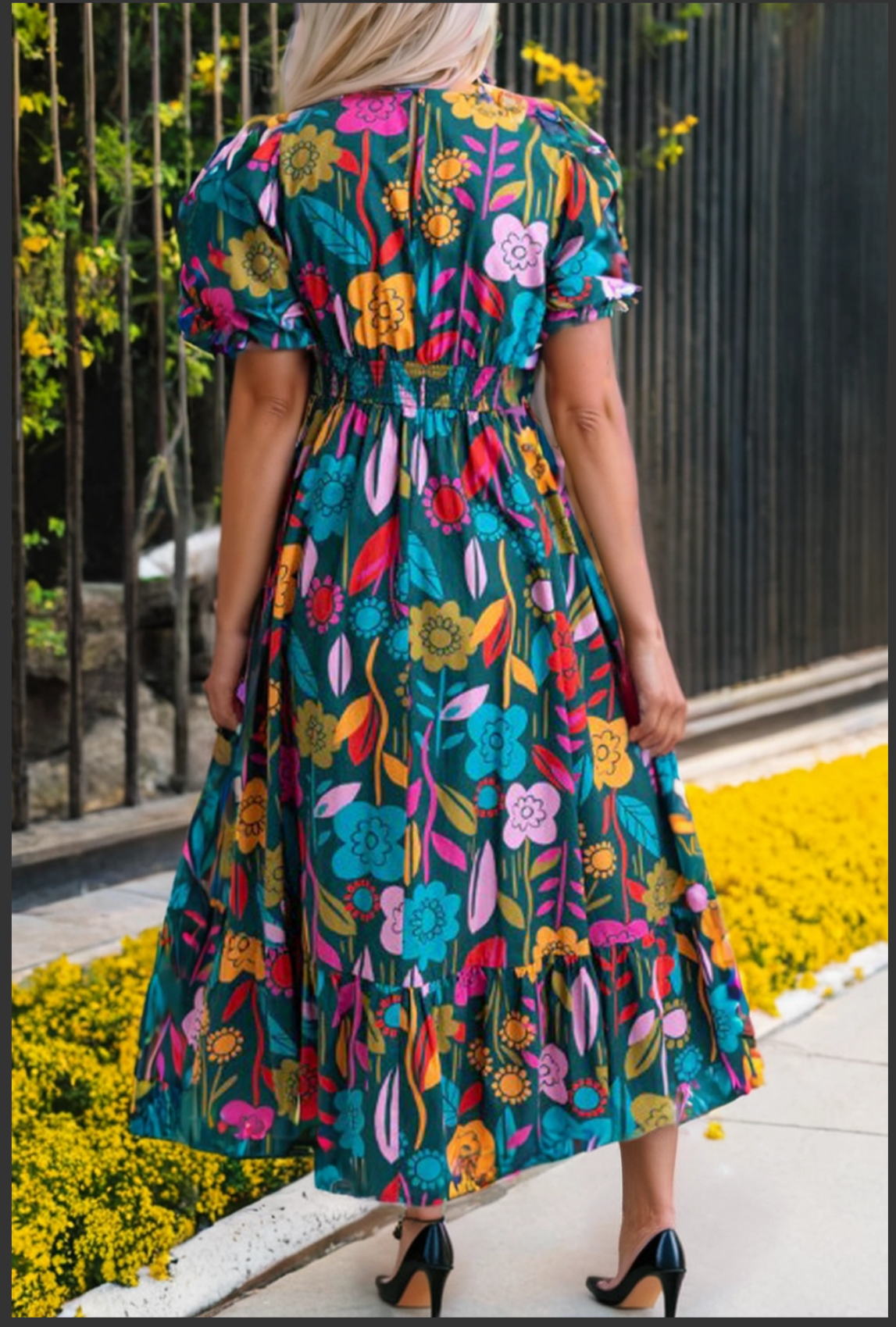 Retro Floral Maxi Dress