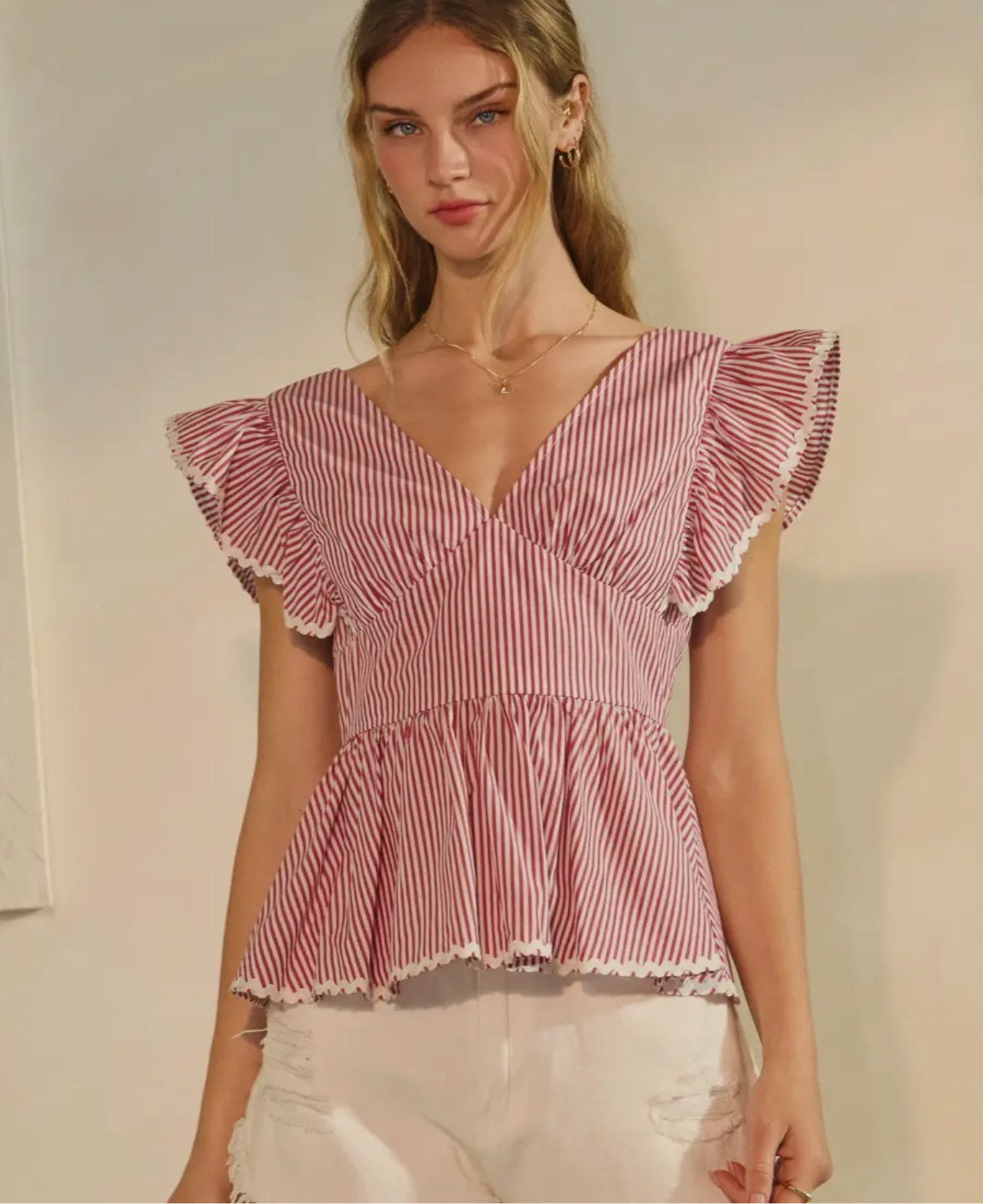 Elephant Stomp Ruffle Top