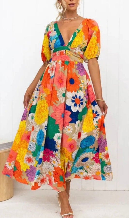 Garden Grace Floral Maxi Dress