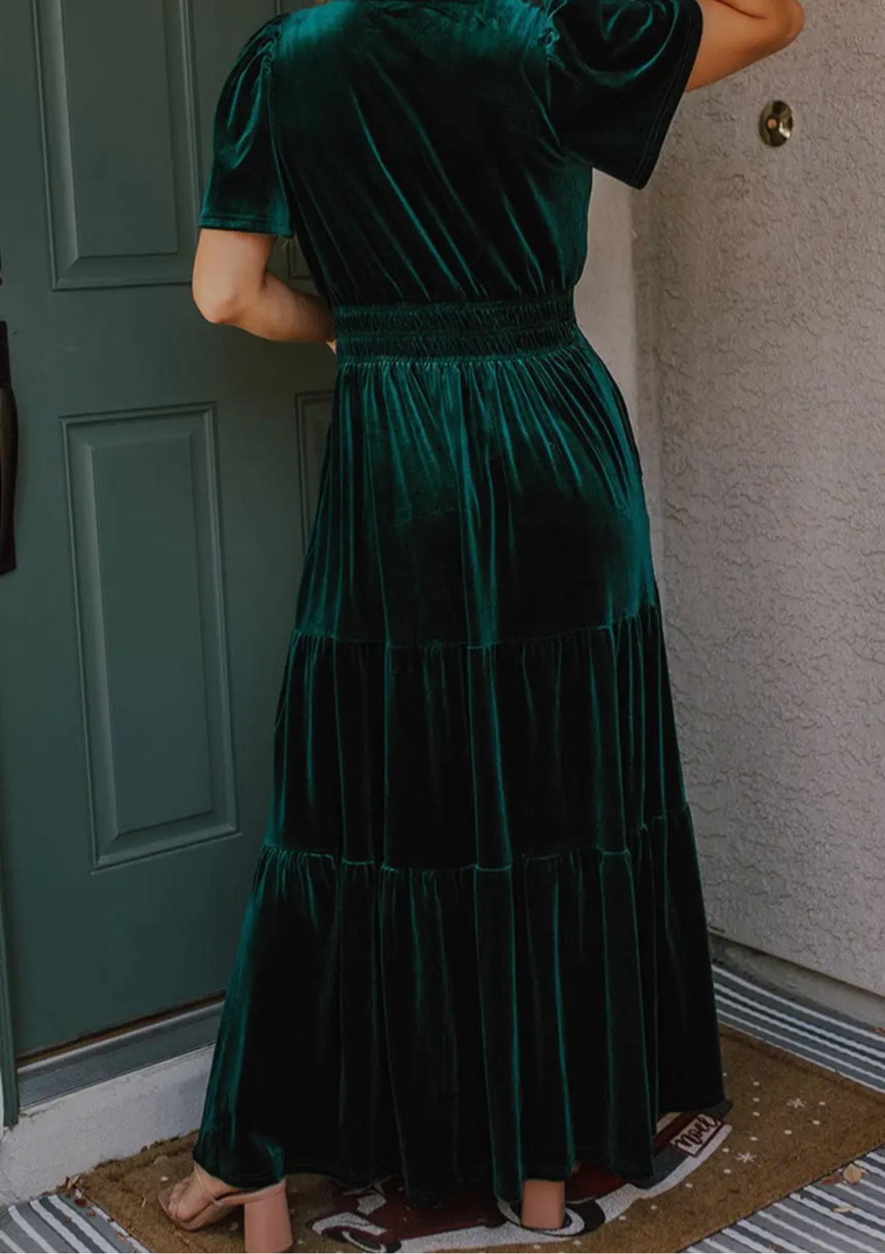 Mistletoe and Holly Velvet Maxi Dress