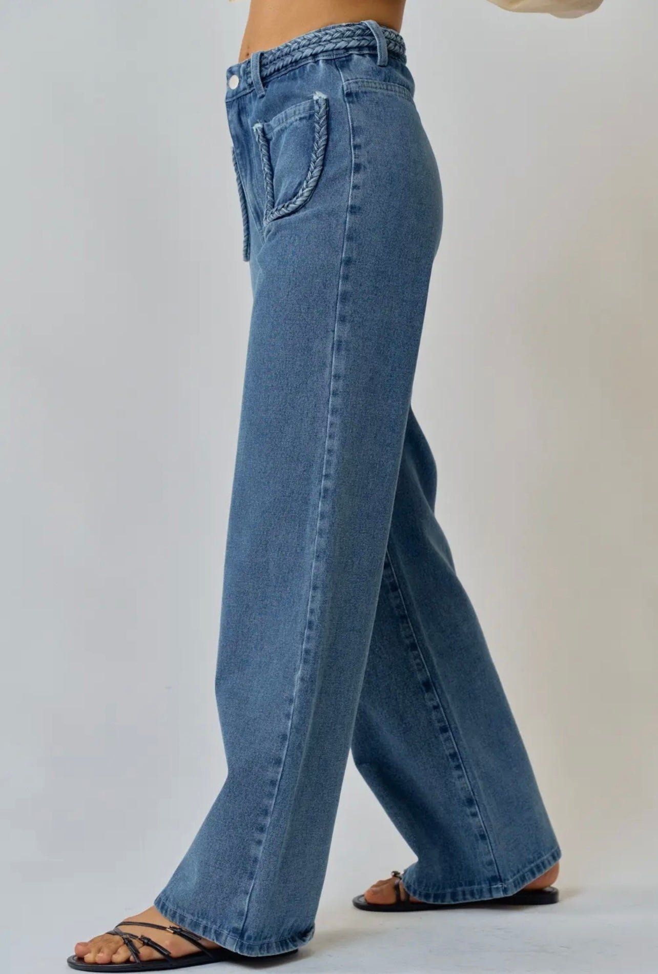 Denim Drape Jeans