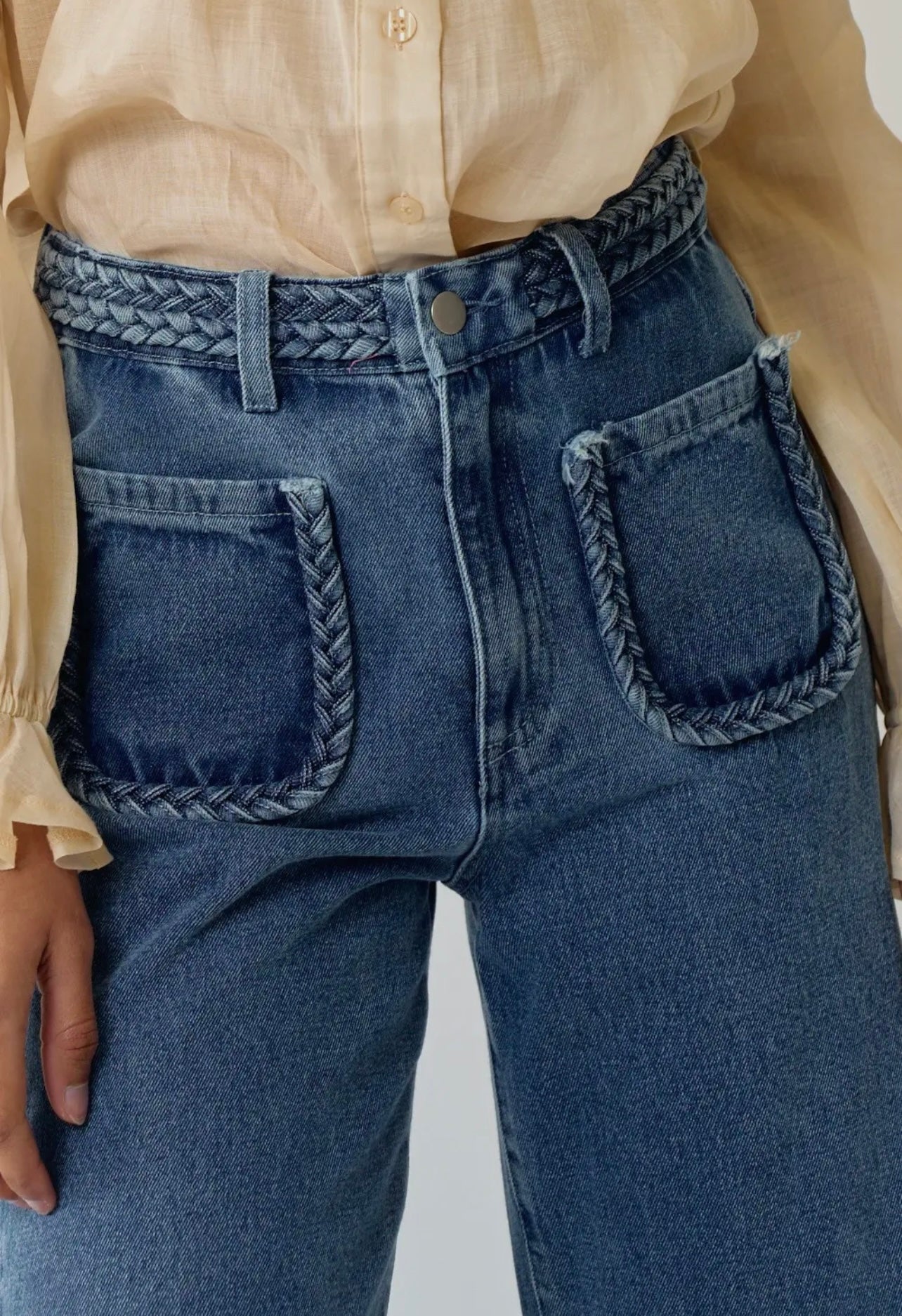 Denim Drape Jeans
