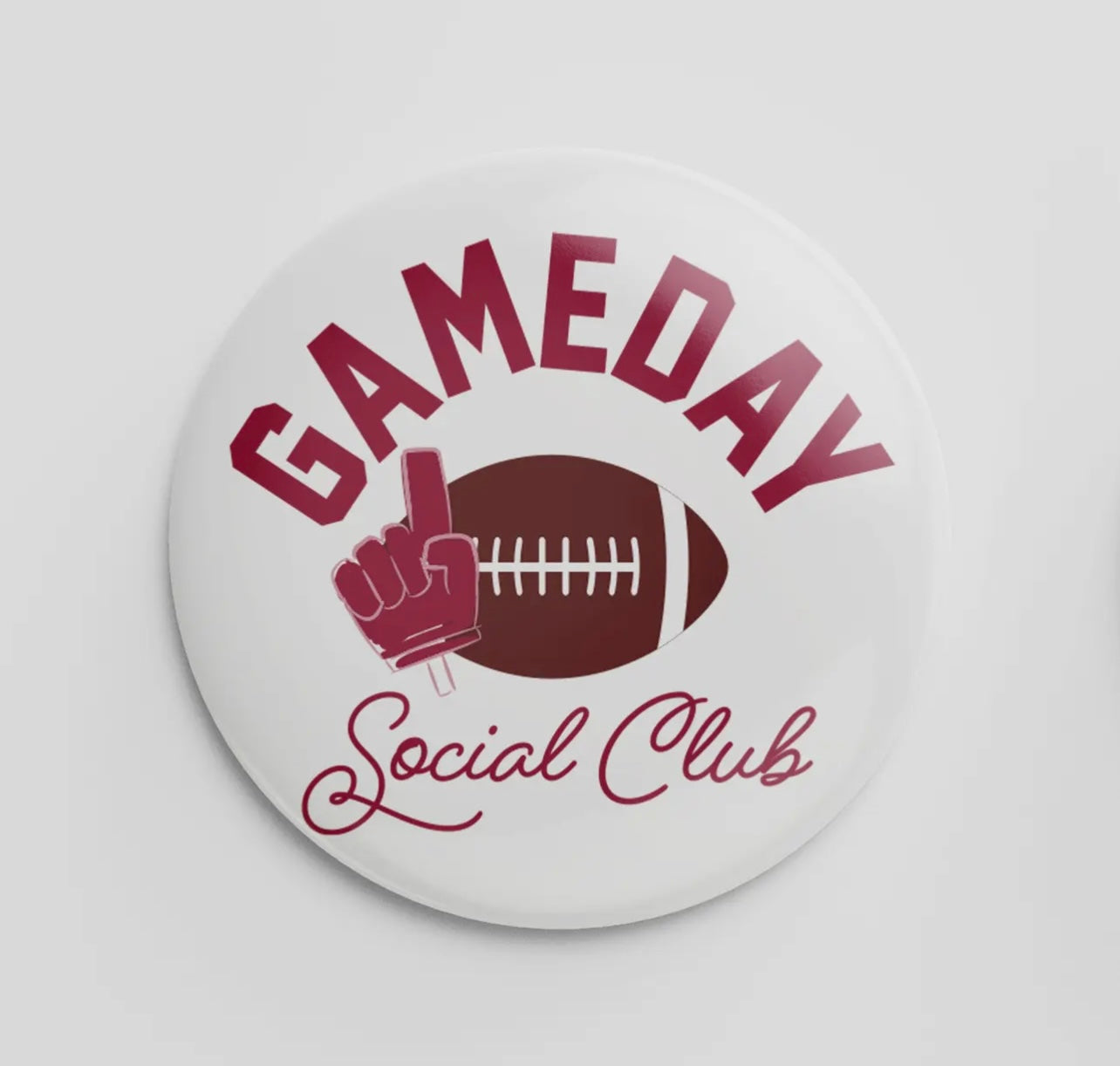 Game Day Social Club Crimson Button