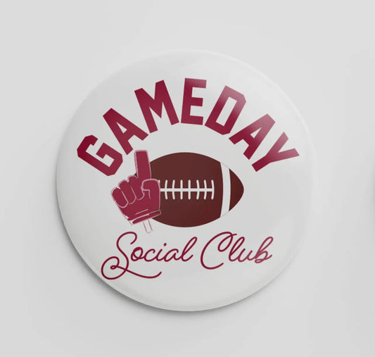 Game Day Social Club Crimson Button