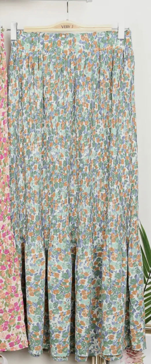 Floral Me Away Midi Skirt