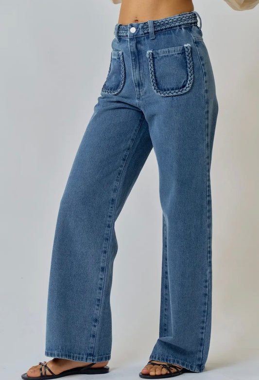 Denim Drape Jeans