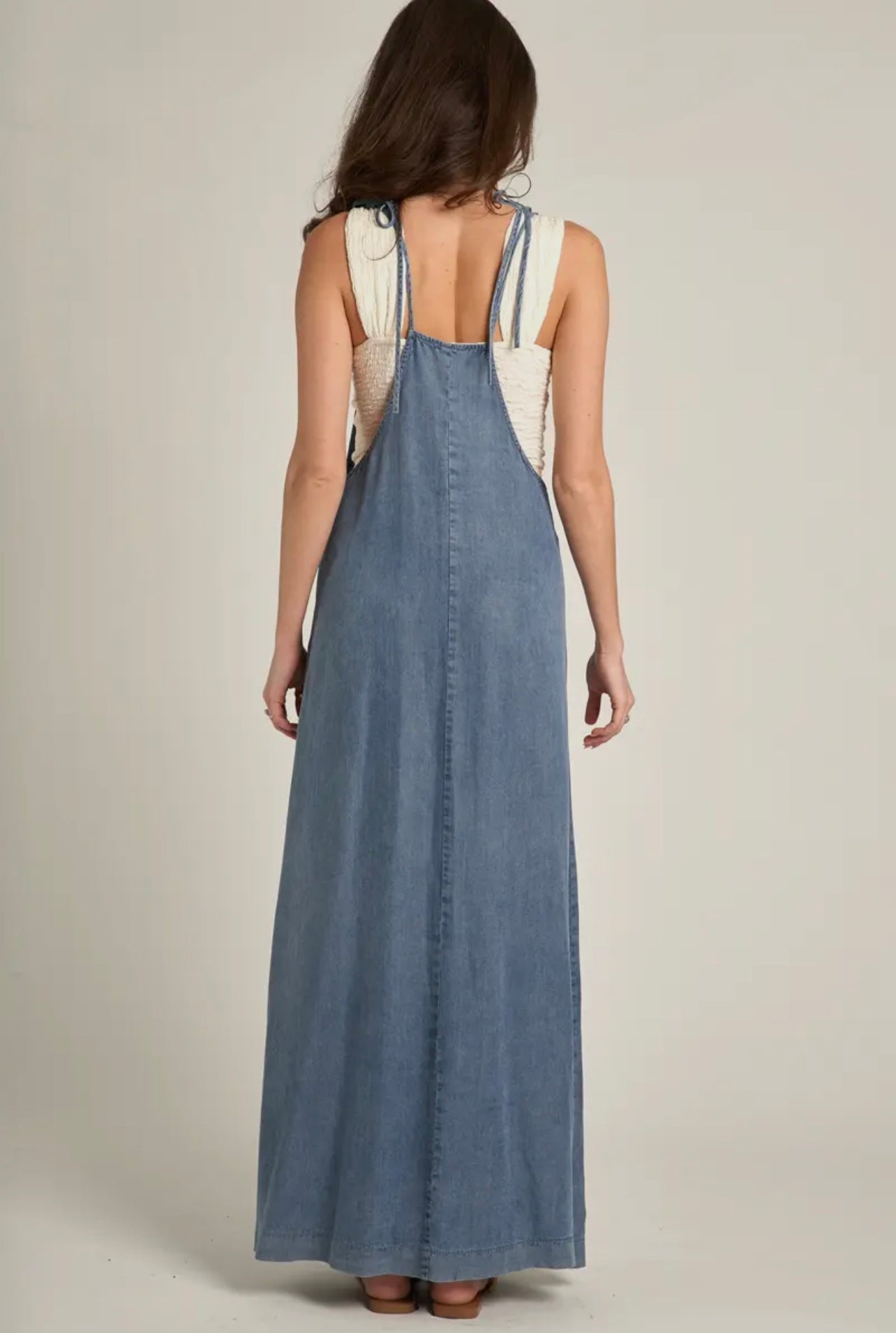 Soft Charm Denim Maxi Dress