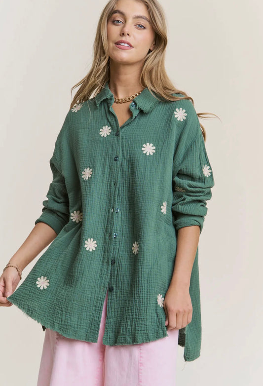 Effortless Daisy Button Up Shirt