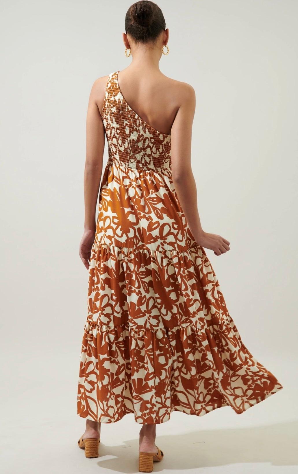 Marida Caramel Floral Maxi Dress