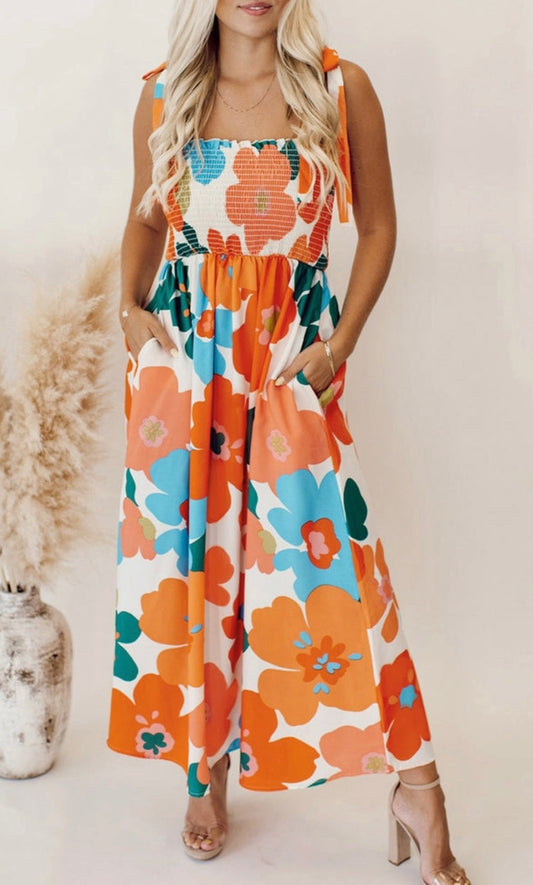 Floral Smocked Maxi Dress