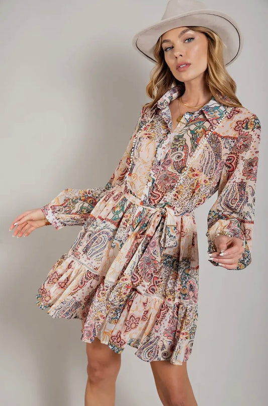 Patch Perfect Flower Mini Dress