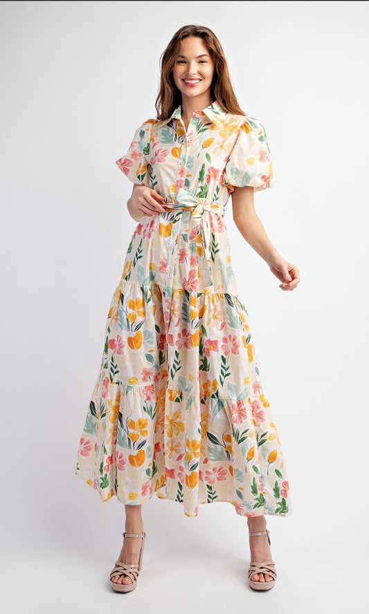 Cotton Fields Floral Maxi Dress