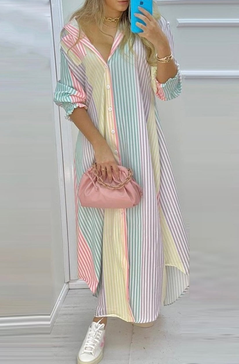 Stripes for Dayz Shirt Midi Dress