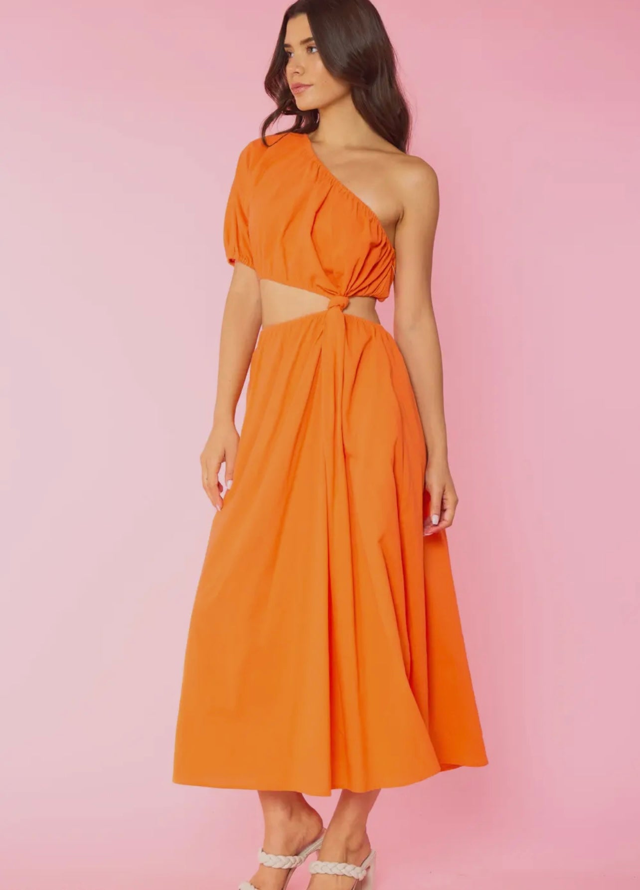 Orange Crush Midi Dress