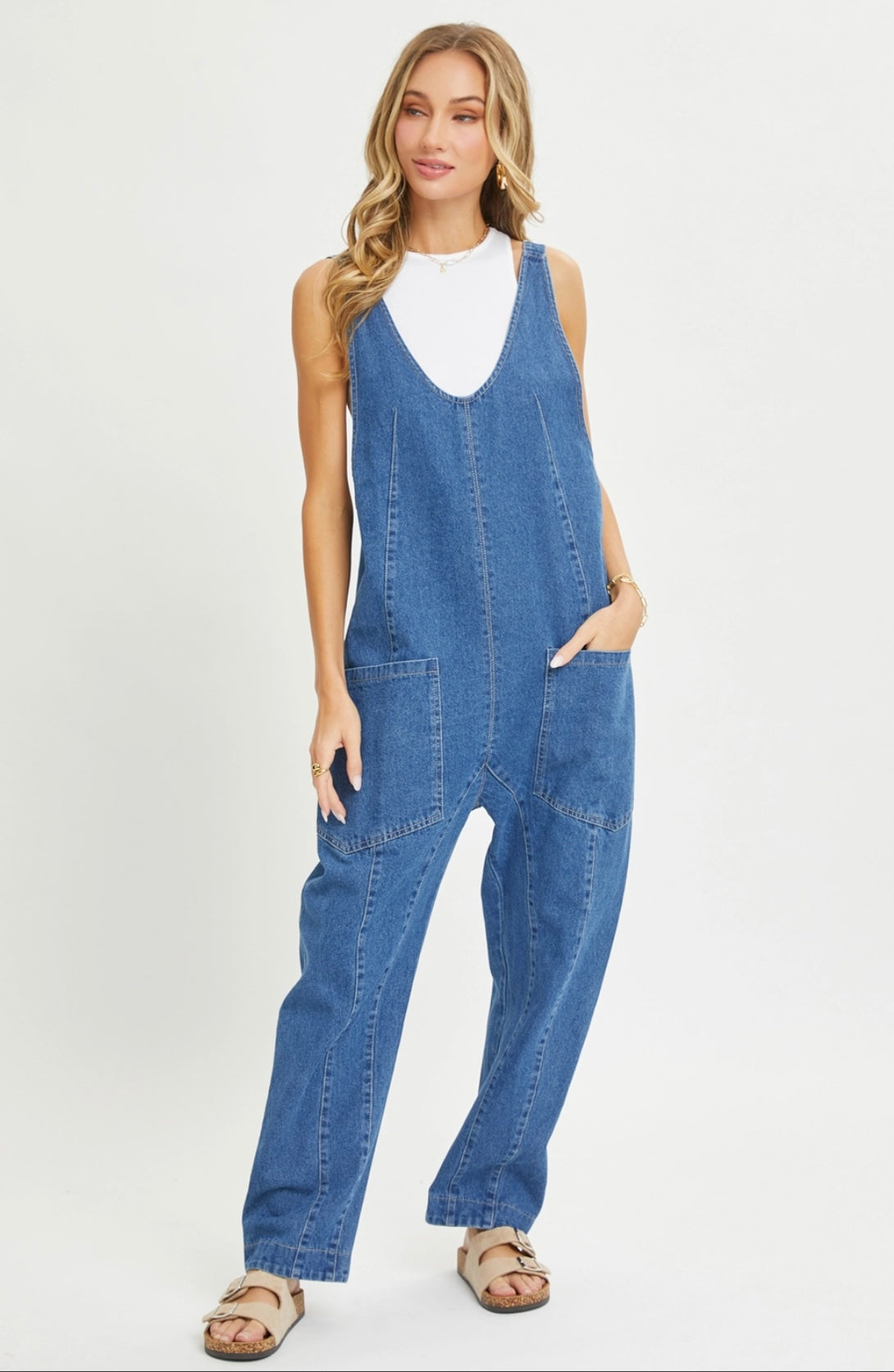 One And Done Denim Jumpsuit